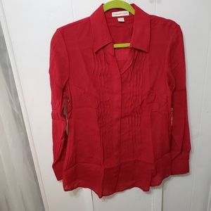 Coldwater Creek Deep Red V-Neck LS Tunic